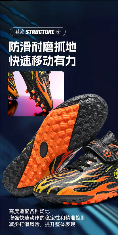 Children's Soccer Shoes Lightweight Football Sneakers Kids Sports Shoes Outdoor Non-Slip Futsal Shoes Boys Girls Training Shoes