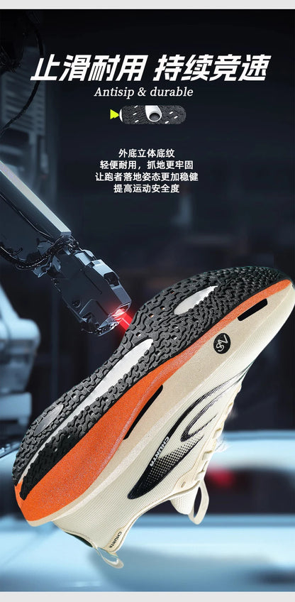 Carbon board men's and women's anti slip running shoes, professional marathon sports breathable mesh CHUNTA sports shoes