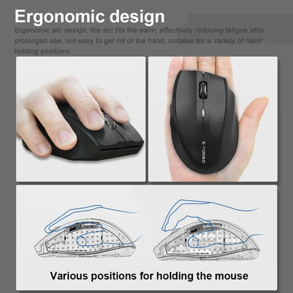 E-YOOSO E-1010 Wireless Gaming Mouse 2.4G USB Optical Mouse, 2400 DPI Ergonomic Wireless Gaming Mouse for Laptop, PC & Office