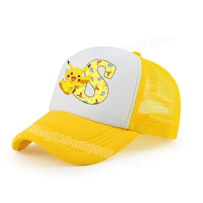 Pokemon Pikachu Baseball Cap Cartoon Anime Popular Letters Print Kids Hat Summer Athleisure Adjustable Parent-child Hats Gift