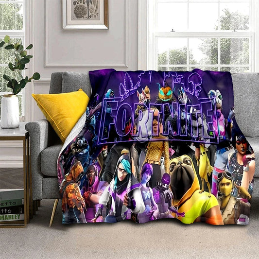 Manta de flanela 3D F-Fortnites Cartoon Game, suave e quente, para quarto, sala de estar, cama, viagem, campismo, piquenique e oferta
