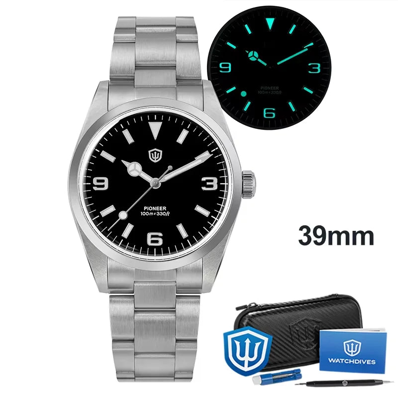 Watchdives WD1016 V3 36Mm Vintage Watch VH31 Sweep Quartz Watches Man Enamel Blue K1 Bubble Mirror Sapphire Lumes 10Atm Relojes