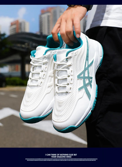 Men Women Badminton Shoes Table Tennis Shoes for Volleyball Handball Sports Sneakers Anti-Skid Mesh Breathable Field Training
