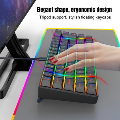 Hot Sale! 69-Key RGB Backlit Wired Gaming Keyboard, 68% Compact Design, A Must-Have Gadget for Office Workers and Gamers