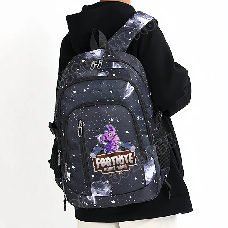 Fortnite Starry Sky Backpack Large Capacity Waterproof Laptop Bag Game Character Print Student Pack Boy Girl Back to School Bag