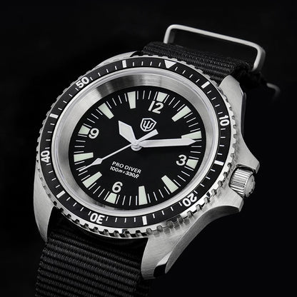 Watchdives WD1980 V3 Quartz Watch VH31 Sweep Movement Sapphire Vintage Watch 100m Waterproof Stainless Steel Luminous Mens Watch