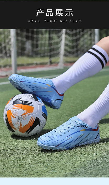 Professional Turf Soccer Shoes Men Cleats Non-Slip Training Football Shoes Boy Artificial Grass Breathable Athletic Soccer Shoes