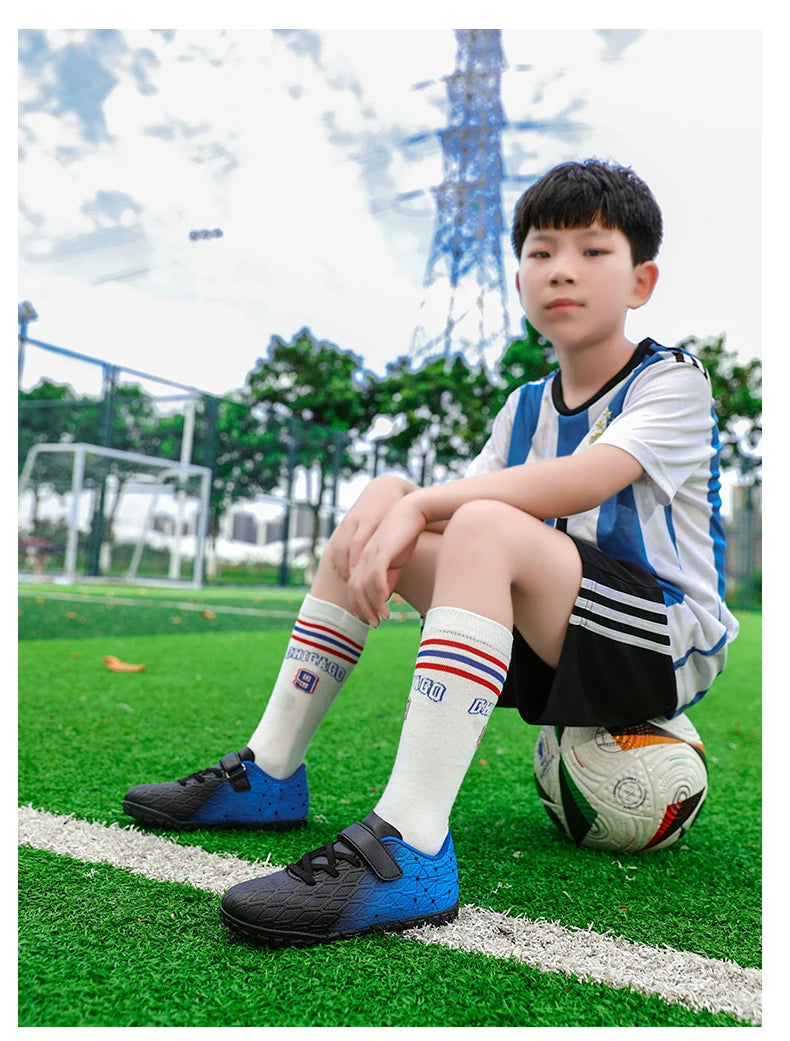 New Men Soccer Shoes Girls Cleats Outdoor Match Training Sport Football Boots Long Spikes Comfortable Breathable Boys Non Slip