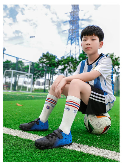 New Men Soccer Shoes Girls Cleats Outdoor Match Training Sport Football Boots Long Spikes Comfortable Breathable Boys Non Slip