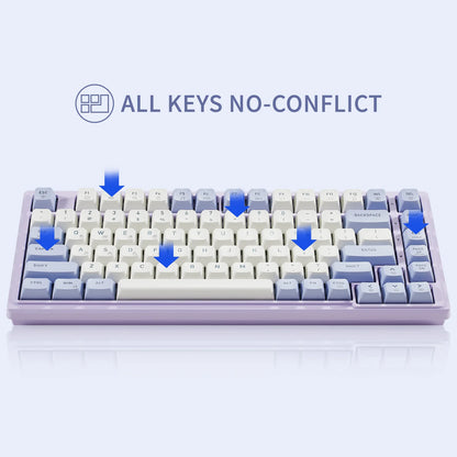 HEXGEARS M2 Mechanical Keyboard 87 Key Hot Swap PBT Gasket Structure White Backlit Macro Defined Gaming Mechanical Keyboard