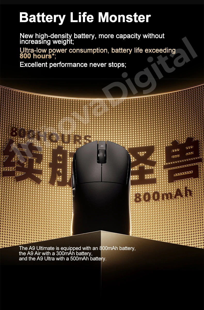 ATK Dragonfly A9 Ultimate bezdrátová herní myš A9 Air PAW3950 ultralehká ergonomická e-sportovní myš pro hráče FPS CSGO A9 Ultra