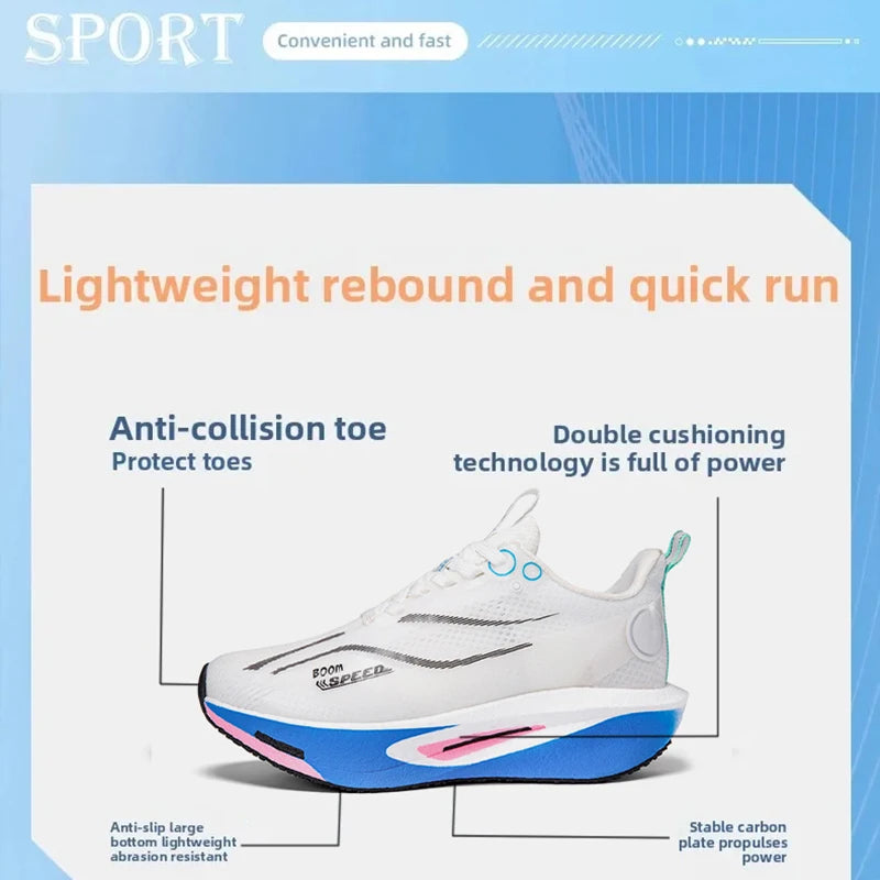 Men Carbon Board Running Shoes Marathon Long-Distance Running Sports Shoes Support Stable Casual Women Breathable Running Shoes