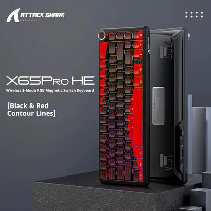 Attack Shark X65 PRO HE Magnetic Switch Keyboards 8K RT 0.001mm Side Engraving Bluetooth Wireless Gaming Keyboards Windows Mac PC
