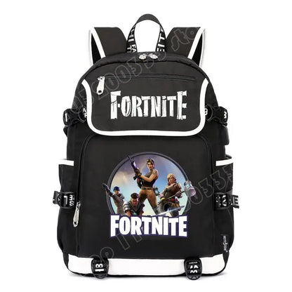 Fortnites Large Capacity Backpack Casual Shoulder Bag with USB Port Unisex Anime Students Schoolbag New Stylish Stationery Gift