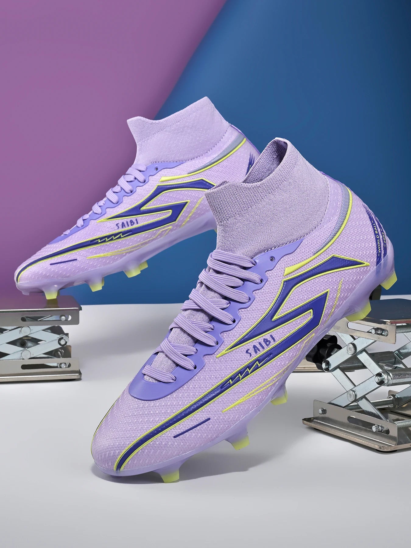 AG/FG Long Studs Soccer Shoes，PU Fabric Mixed Upper，TPU Sole Wear Resistant Anti Slip，Men Women Kids Youth Outdoor Sports