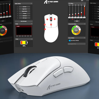 Attack Shark R1 belaidė Bluetooth žaidimų pelė, influencerių įvertinta populiari pelė, PAW3311 jutiklis, 1000Hz atsako dažnis