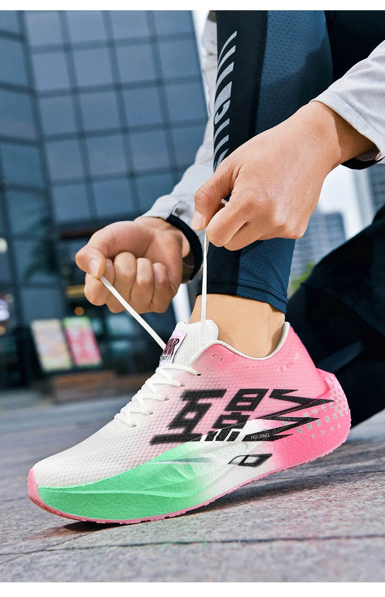 Running Shoe Men Sports Carbon Board Speciality Breathable Lightweight Women's Comfortable Athletic Nonskid Sneakers﻿ Marathon