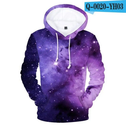Classic Popular Purple Sky Male Space Galaxy 3D Print Hoodies Sweatshirts Men/Women Long Sleeve Sweatshirt Casual Pullovers