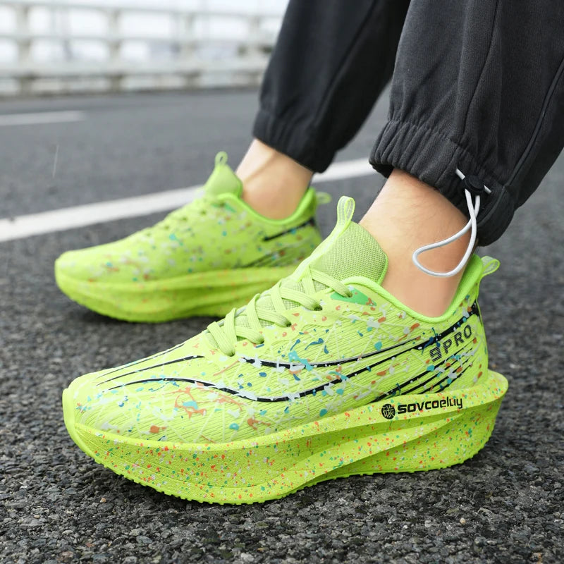 Running Shoes Carbon Board 2026 Marathon Cushion Men Sports Breathable Lightweight Women Comfortable Athletic Nonskid Sneakers