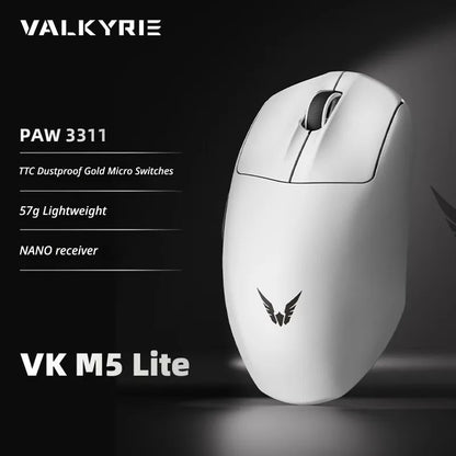 Mouse gaming wireless VALKYRIE VK M5 PRO con doppio 8K, ricevitore con display intelligente, ergonomico, leggero e a bassa latenza