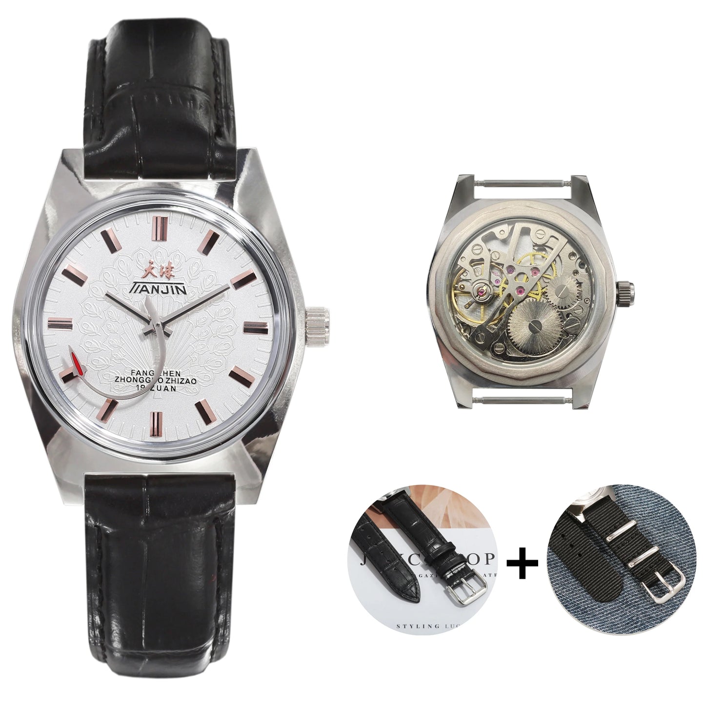 Shanghai 36MM Hand-Wind Mechanical Watch 7120 Waterproof china Watch for Men wholesale