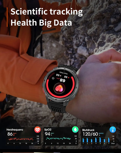 New T-REX3 Ultra 1100mAh Battery SmartWatch 10ATM Waterproof GPS Compass Flashlight 1.7" AMOLED HD Call Sports Smart Watch Men