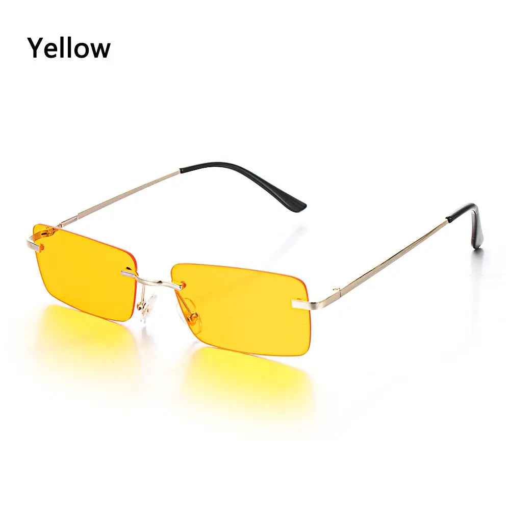 Fashion Rimless Rectangle Sunglasses Women Luxury Design Sun Glasses Ladies Retro Gradient Eyewear Summer UV400 Sun Shades