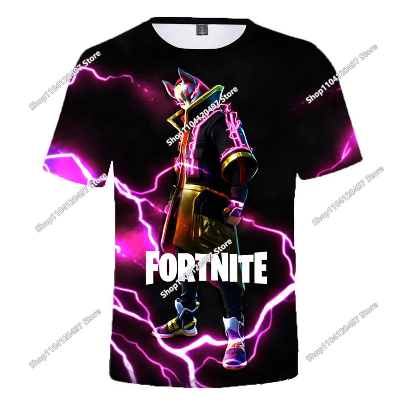 Fortnite T-Shirt Men Shoot Game Battle Hero T-shirt Victory Royale Clothing Young Children T-shirts for Boys Girls Ages 2-14