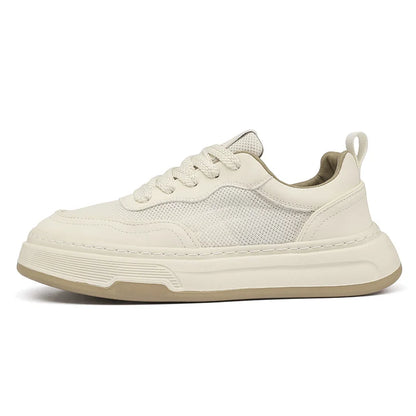 Sneakers da uomo ultraleggere in rete traspirante, scarpe casual alla moda con suola spessa, comode scarpe da ginnastica stringate per camminare tutti i giorni