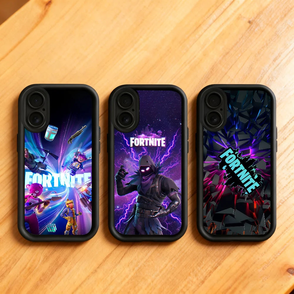Game F-Fortnite Survival phone case For iPhone 11 12 13 14 15 16 17 Max Pro Plus Air Mini Lens Protective Black Soft Shell