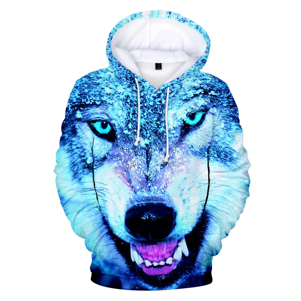 Classic Dolphins tigers wolves galloping horses animal 3D Print Hoodies Long Sleeve Sweatshirts Adult/Child Casual Pullovers