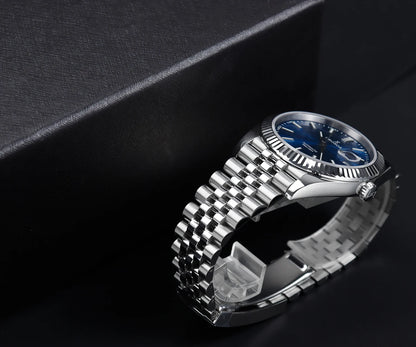 Cronos DateJ Luxury Men Watch Stainless Steel 5 Links Bracelet PT5000 Miyot 9015 100m Water Resistant Sapphire L6046M
