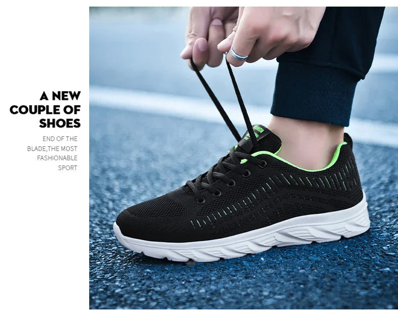 Sports Men Running Jogging Shoes Casual Sneakers Outdoor Lace Up Breathable Mesh Light Tennis Outdoor Walking Size 39-46