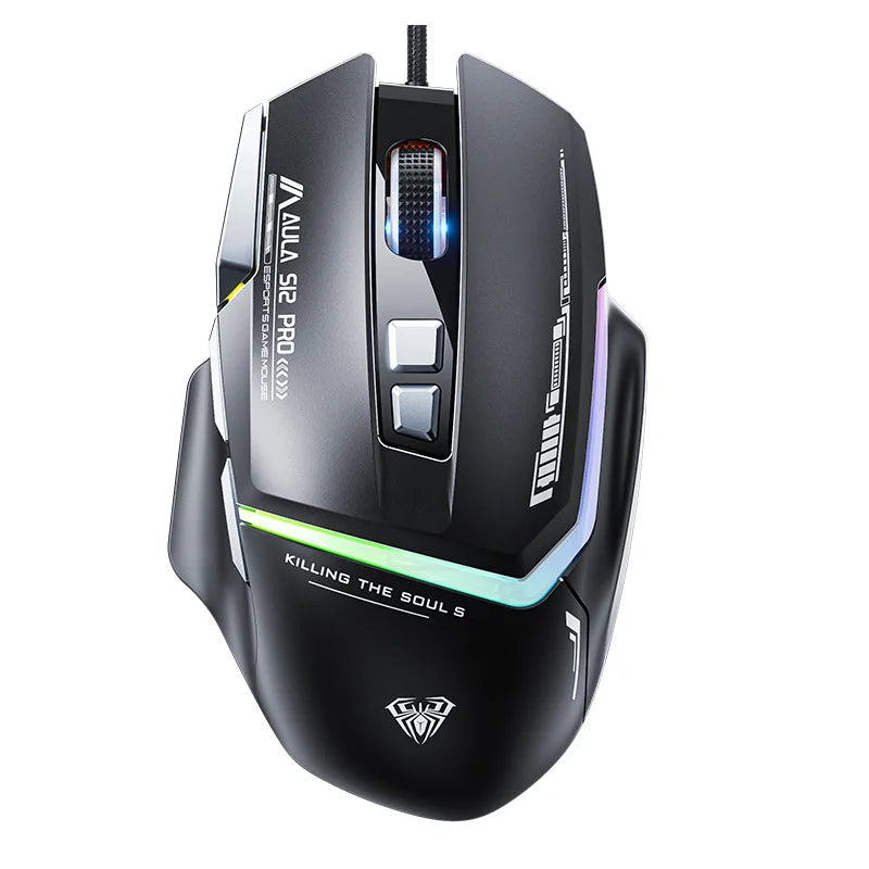 Promoção Especial Rato Gaming com Fio AULA S12 Pro 12800 DPI, Retroiluminação RGB, 8 Botões Programáveis, Ergonómico, para PC e Portátil
