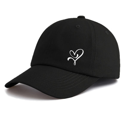 1pc HEART Print Baseball Cap for Adults,Minimalist Retro Style Casual Soft Adjustable Dad Hat,Perfect As Gift