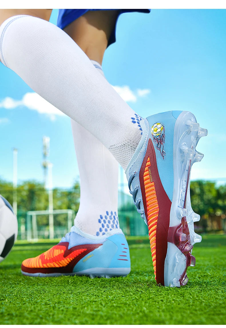 New Men Soccer Shoes Outdoor Sport Boys Football Boots Breathable Match Comfortable Long Spikes Training Cleats Adult Non Slip
