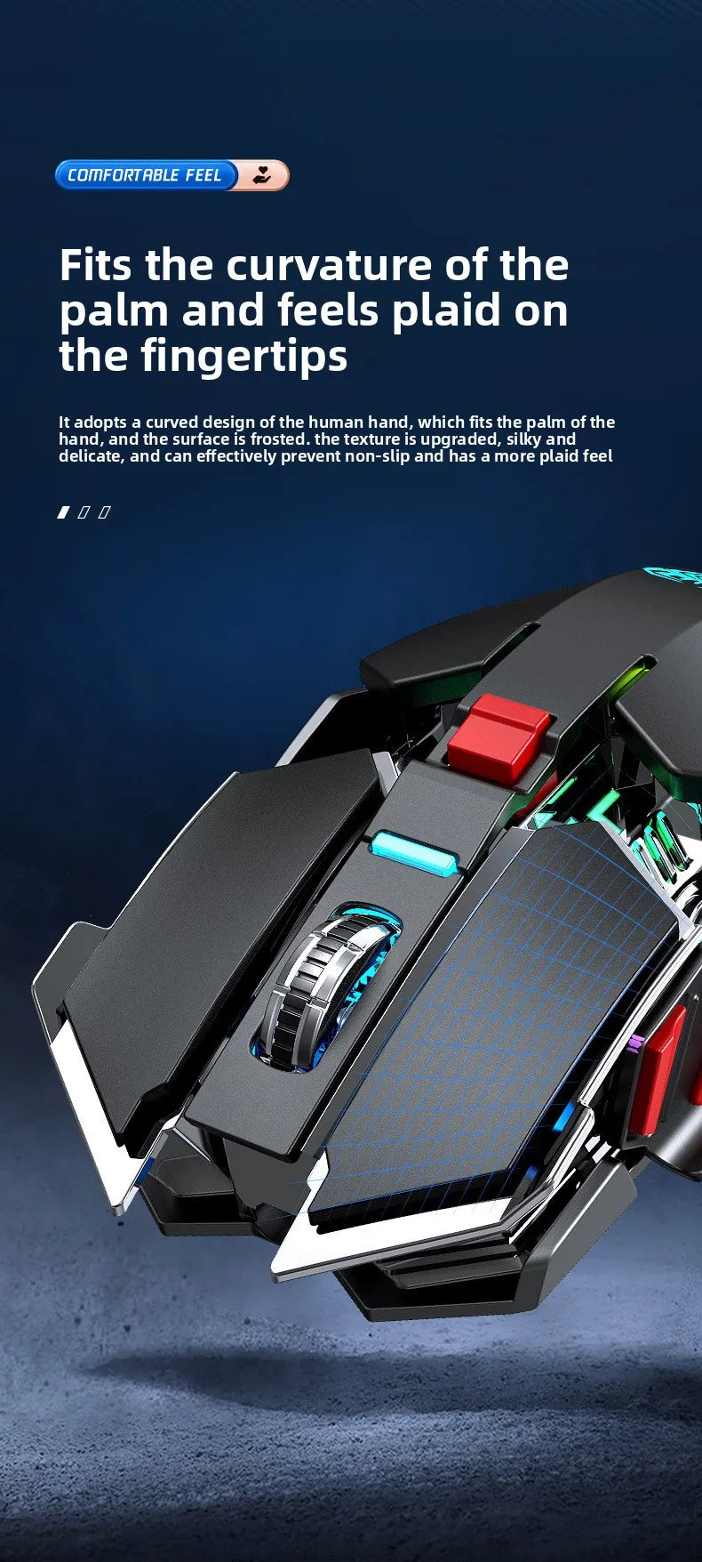 Novo Rato Gaming Sem Fios SC300 2025 2.4G RGB 3200dpi Recarregável, Mecânico Silencioso, para E-sports, Computador de Secretária e Portátil