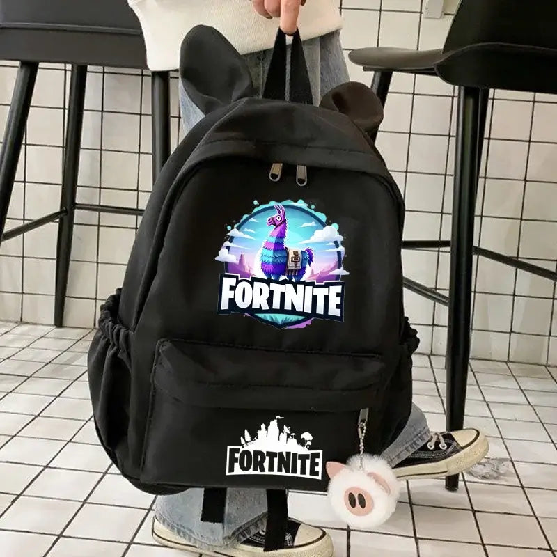 New Fortnite Cartoon Backpack Boy Girl Casual Schoolbag Large Capacity Student Bag Rabbit Ears Travel Backpack Stationery Gift