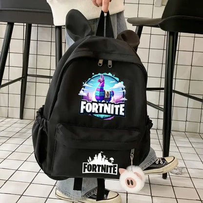 New Fortnite Cartoon Backpack Boy Girl Casual Schoolbag Large Capacity Student Bag Rabbit Ears Travel Backpack Stationery Gift