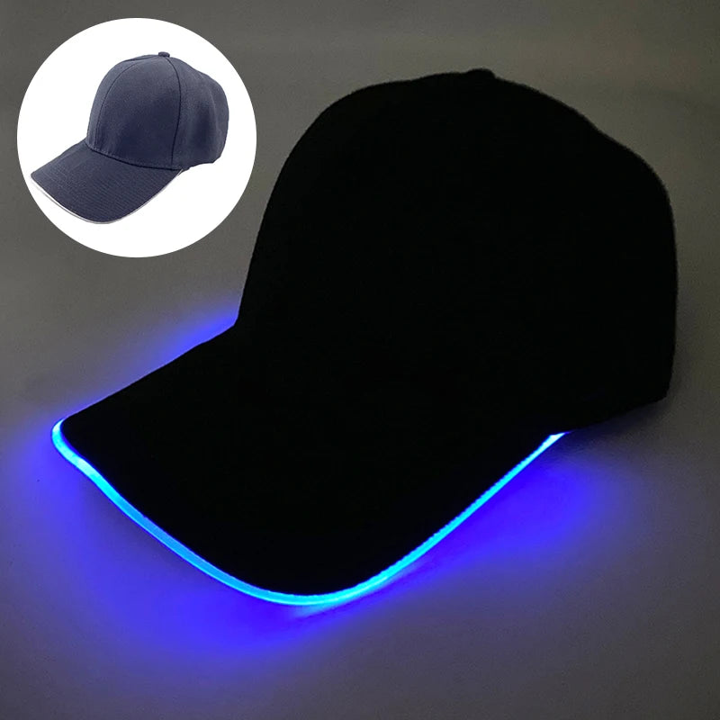 Fashion Glowing Baseball Cap LED Light Up Hiphop Hat Bar Club Props Fluorescent Hat Men Women DJ Dance Supplies Costume