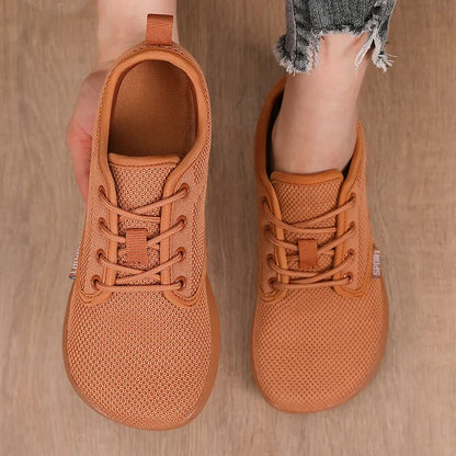 Summer Breathable Women's Flat Shoes Lightweight Mesh Comfortable Walking Shoes Men's Wide Foot Soft Sole Casual Wear Bare Foot