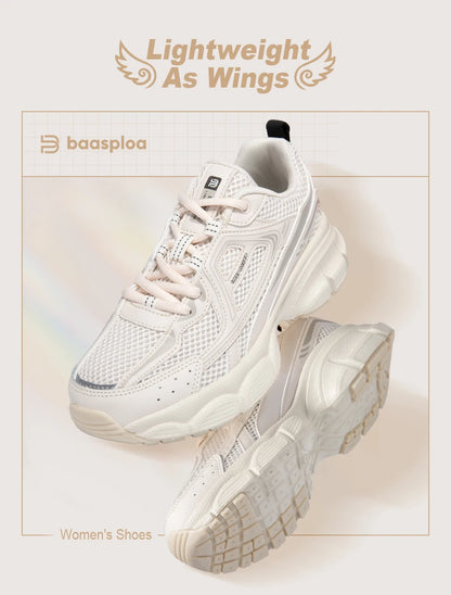 Baasploa Women Running Shoes Fashion Lightweight Mesh Non-slip Jogging Sneaker Female Outdoor Breathable Colorful Casual Shoes