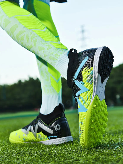 Scarpe da calcio professionali TF Broken Nail per adolescenti, resistenti, modello HighTops, scarpe da allenamento per adulti da esterno antiscivolo