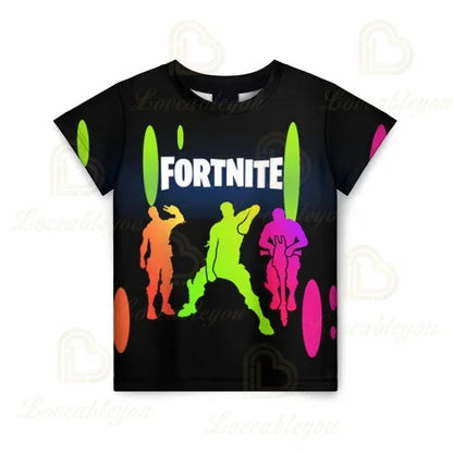 New Fortnite Summer T Shirt Boys Cartoon Cute Tee Short Sleeve Shirt Men Women Children Tshirts Teenager Tee Streetwear Tops