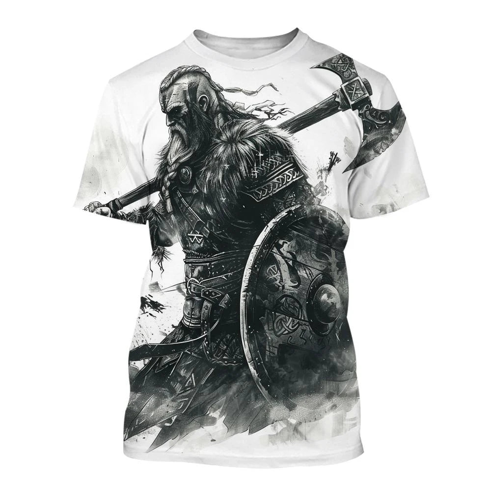 Tricou 3D nou pentru bărbați, cu mânecă scurtă, model tatuaj cu linii negre și albe, top street hip-hop Harajuku cool
