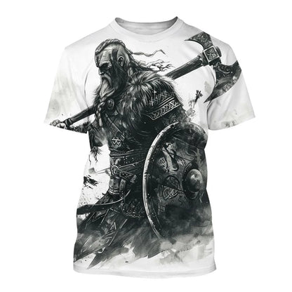 Tricou 3D nou pentru bărbați, cu mânecă scurtă, model tatuaj cu linii negre și albe, top street hip-hop Harajuku cool