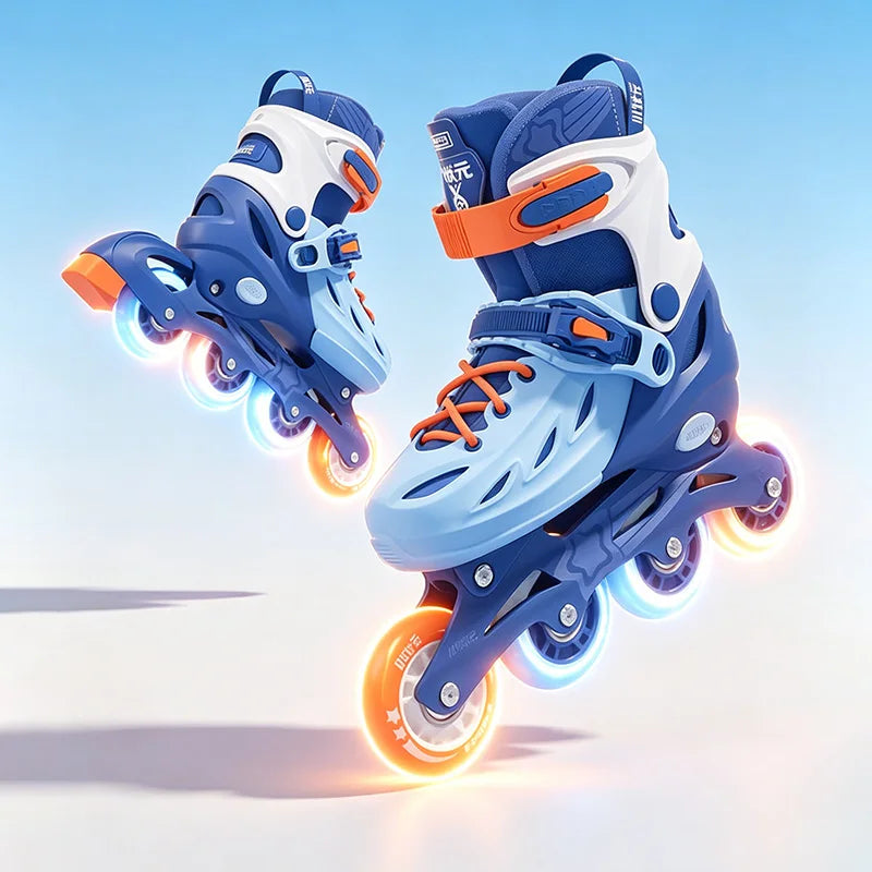 Inline Skates boy black Adjustable Size pink girl Children Sports Rollerblades High Speed new LED Light Up Professional