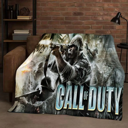 Classic Gun Game Call of Duty COD Ghost Simon Flannel Blanket,Ultra Soft Warm Plush Throw for Home Bedroom Bed Sofa Cover Kid