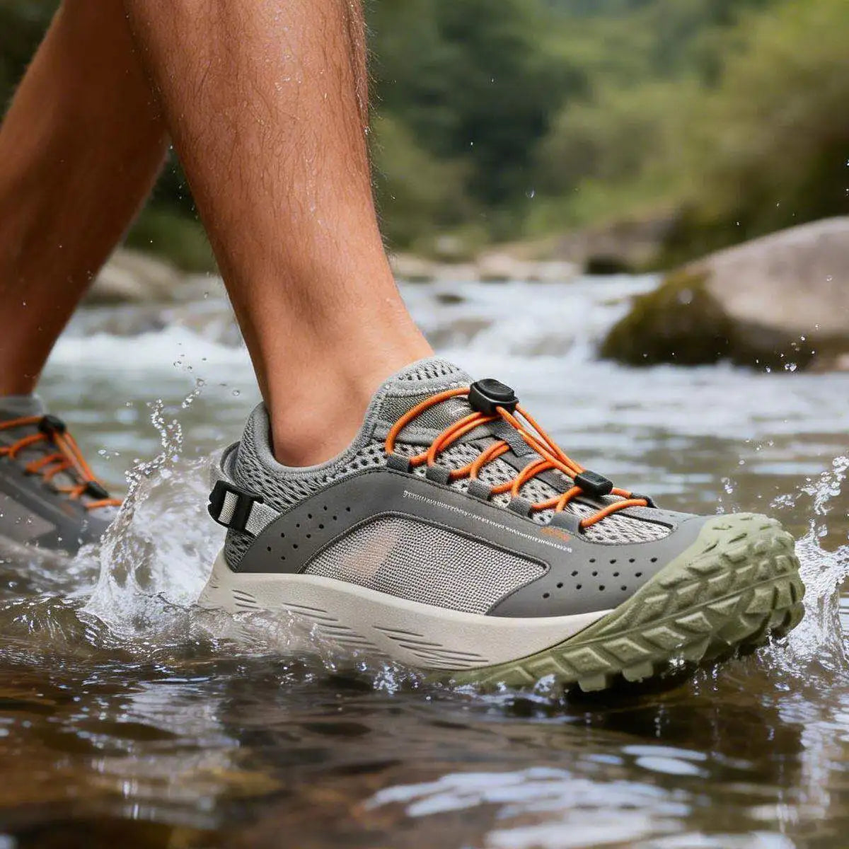 CAMSSOO hiking shoes men summer breathable non-slip running shoes travel outdoor sports cushioning casual boots off-road shoes