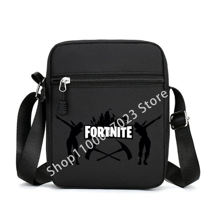 Mala de ombro Fortnite para homem adulto, estilo cartoon e anime, mala tiracolo quadrada em lona para homem e mulher, moda, viagem, desporto, presente de aniversário adorável
